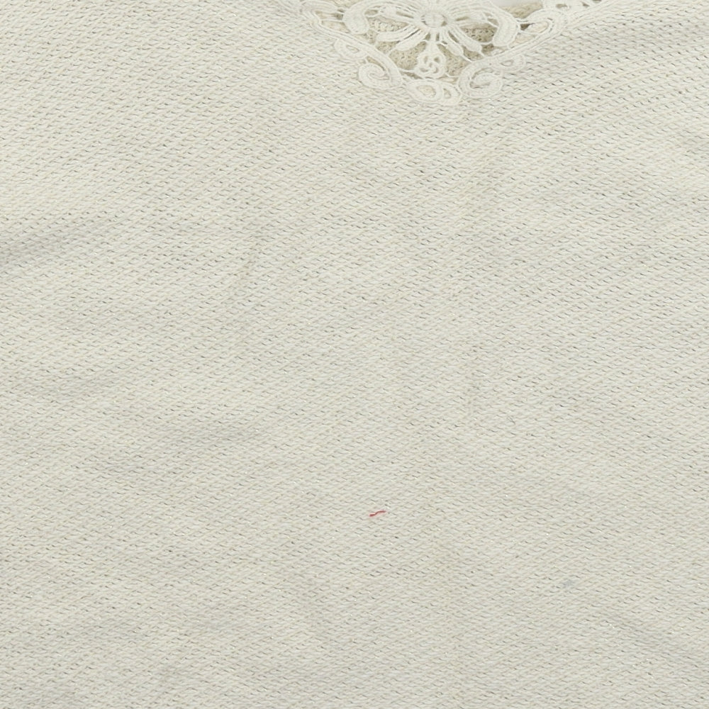 C&A Womens White  Knit Pullover Jumper Size XL