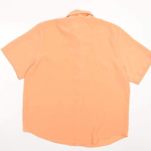 Preworn Womens Pink  Satin Basic Button-Up Size 16