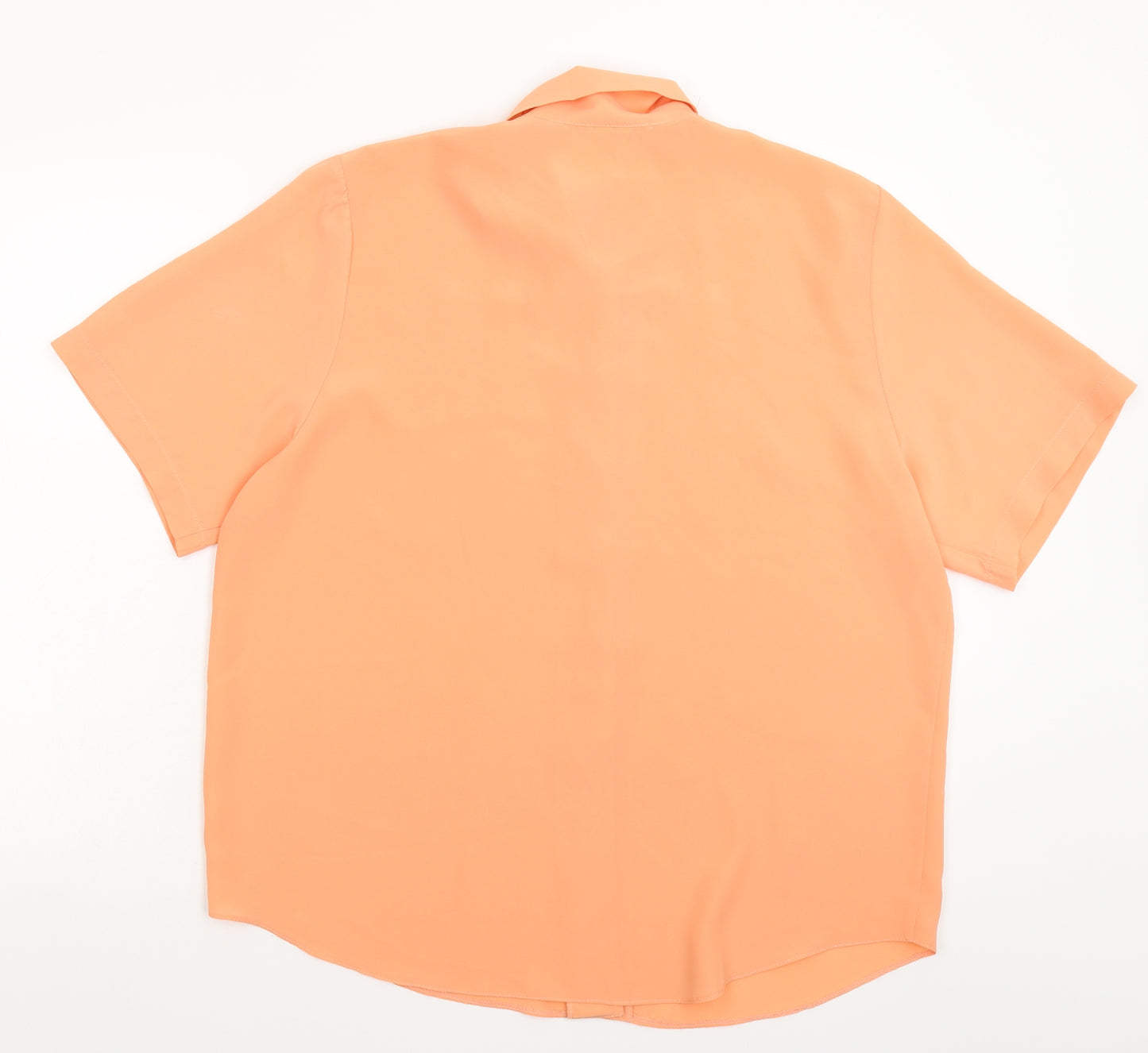 Preworn Womens Pink  Satin Basic Button-Up Size 16