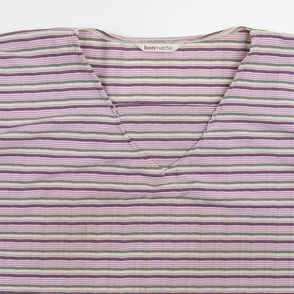 Bonmarché Womens Multicoloured Striped  Basic T-Shirt Size L