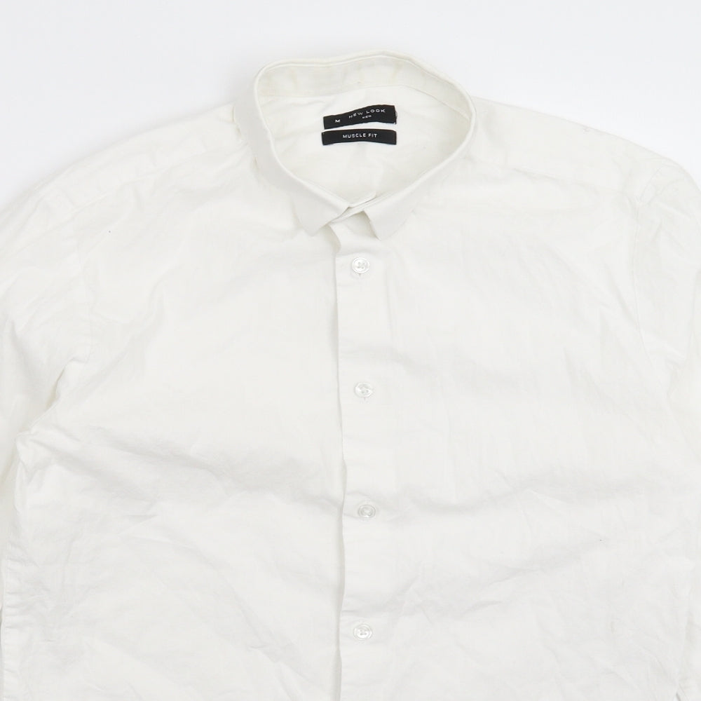 New Look Mens White    Dress Shirt Size M