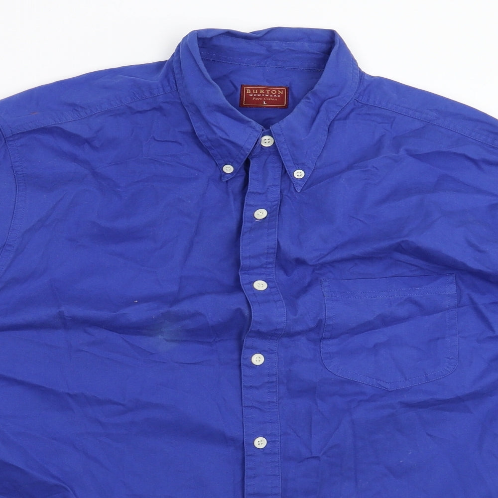 Burton Mens Blue    Button-Up Size L