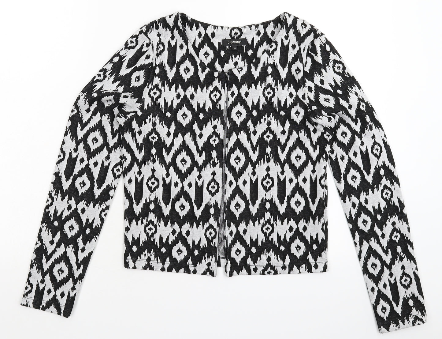 b.young Womens Multicoloured Geometric Knit Cardigan Jumper Size XS