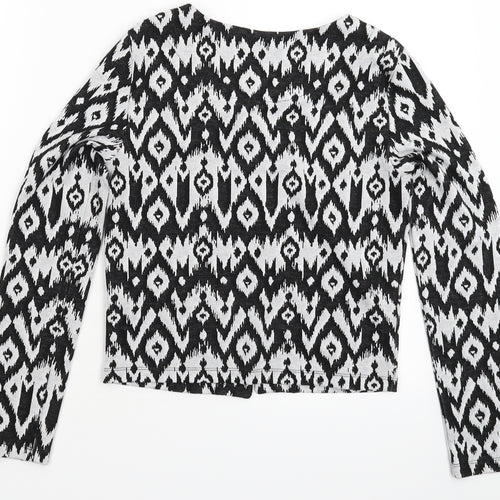 b.young Womens Multicoloured Geometric Knit Cardigan Jumper Size XS