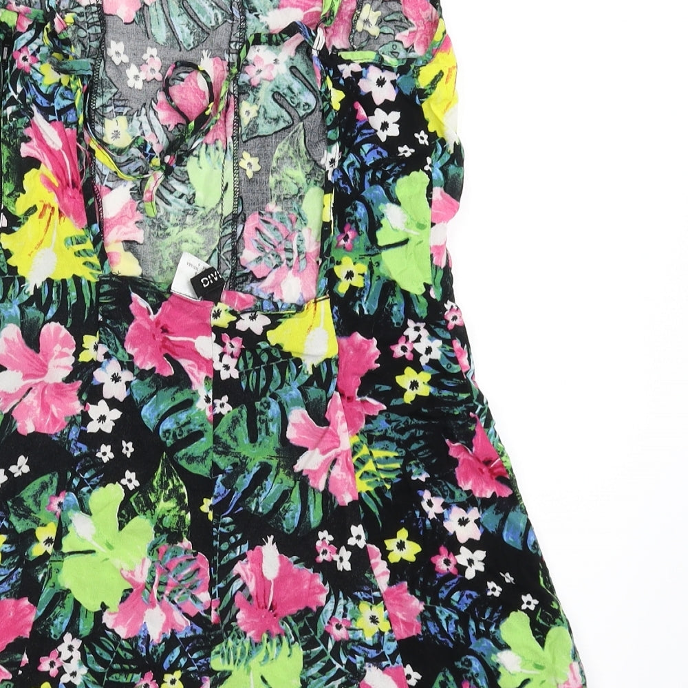 Divided Womens Multicoloured Floral  Jumpsuit One-Piece Size 10