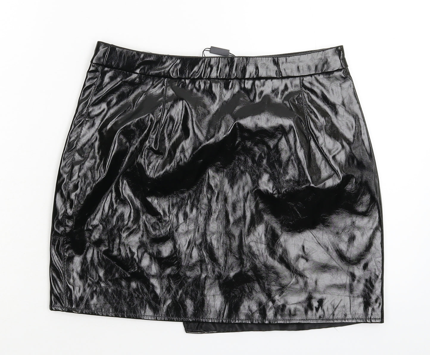 Adorable Caro Womens Black   A-Line Skirt Size 26 in  - Faux Leather