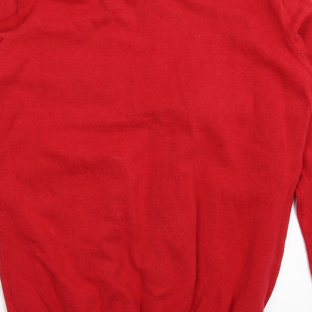 TU Girls Red  Knit Pullover Jumper Size 12 Years  - Christmas