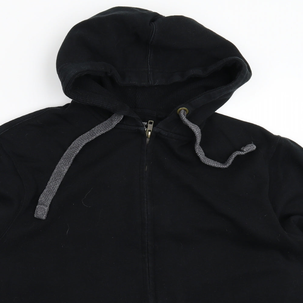 George Mens Black   Full Zip Hoodie Size L