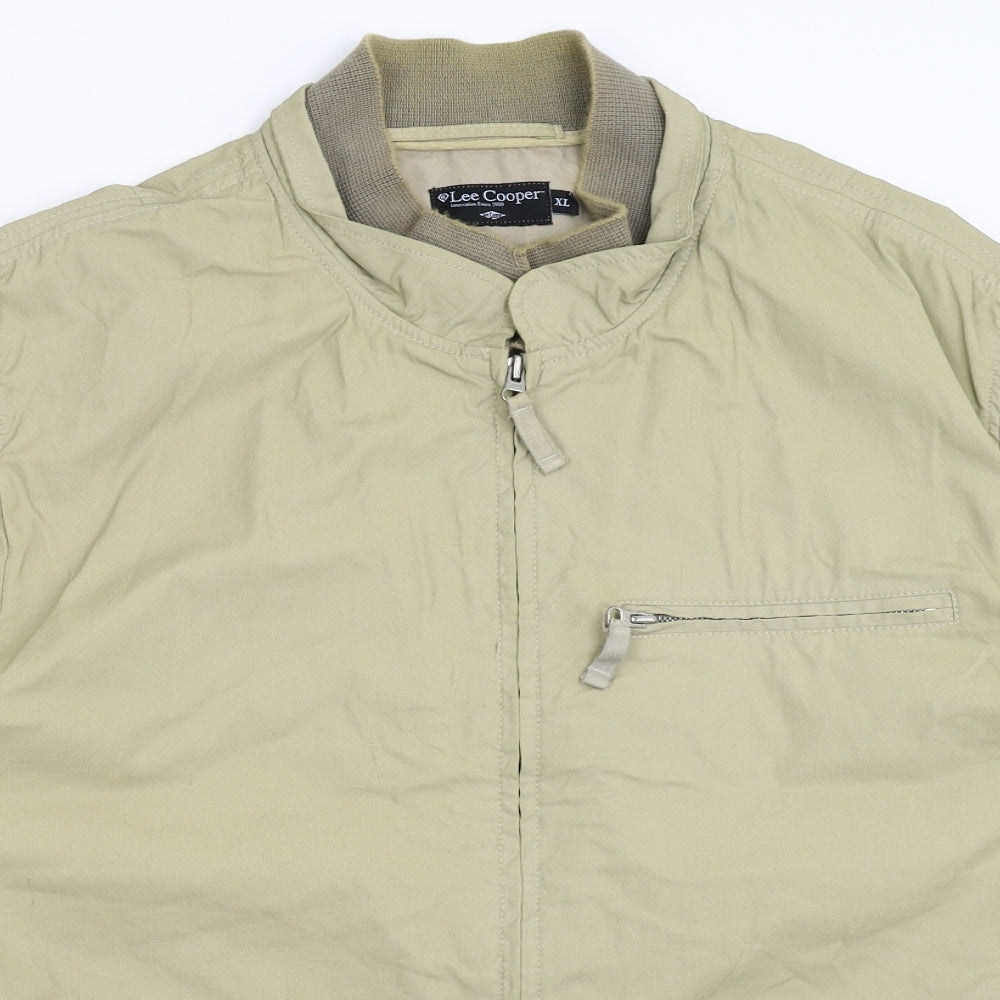 Lee Cooper Mens Beige   Bomber Jacket Jacket Size XL