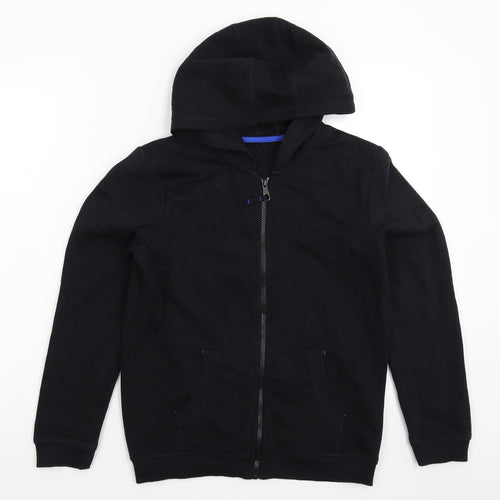 George Boys Black   Full Zip Hoodie Size 12-13 Years