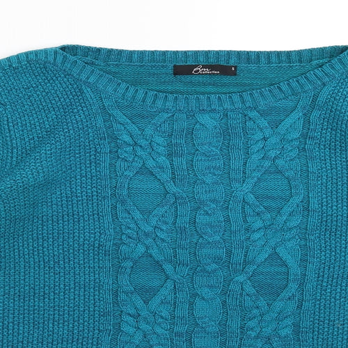 BM Womens Blue  Knit Pullover Jumper Size S