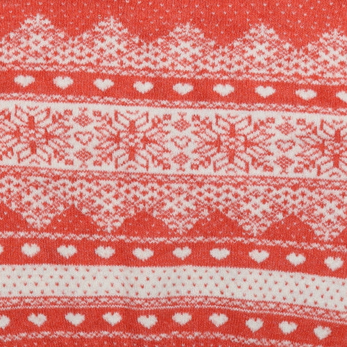 Papaya Womens Orange  Knit Pullover Jumper Size S  - Christmas