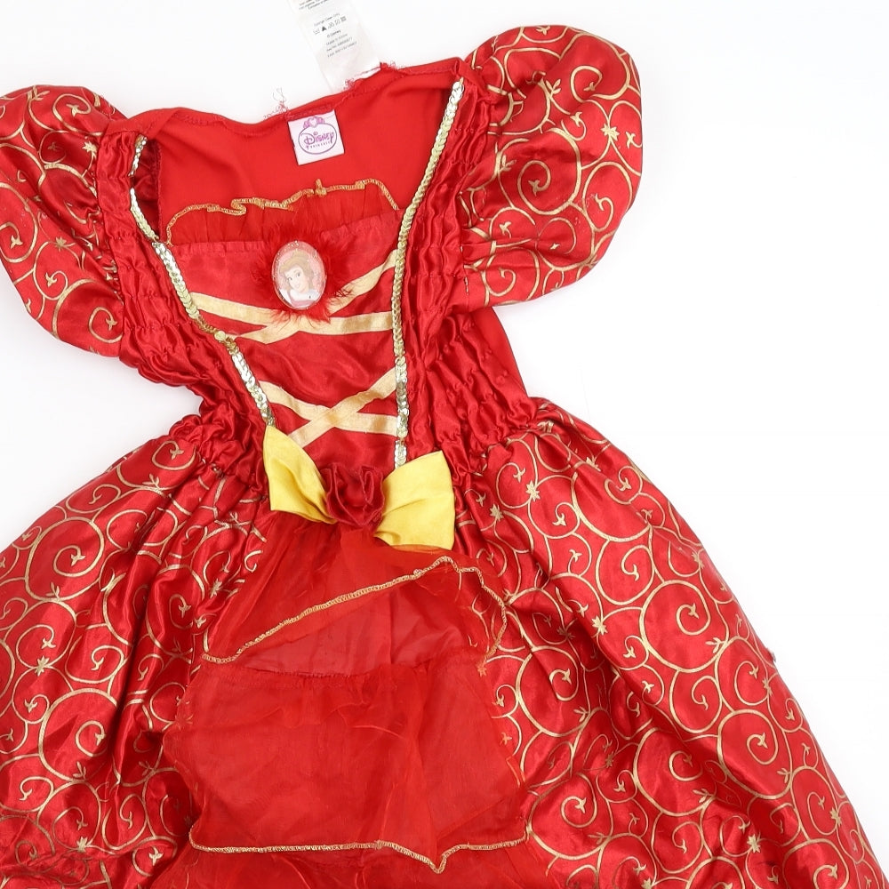Disney Princess Girls Red   Fit & Flare  Size 4-5 Years