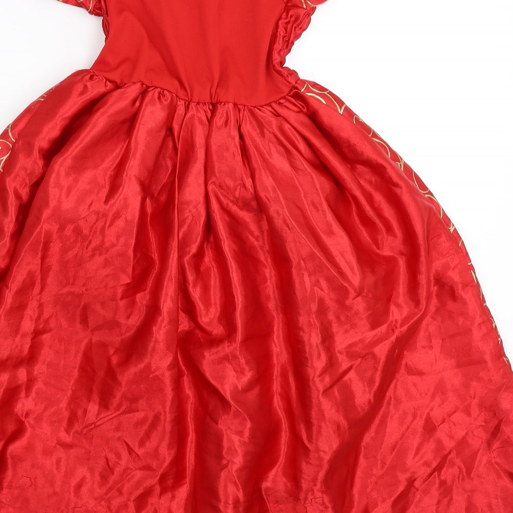 Disney Princess Girls Red   Fit & Flare  Size 4-5 Years