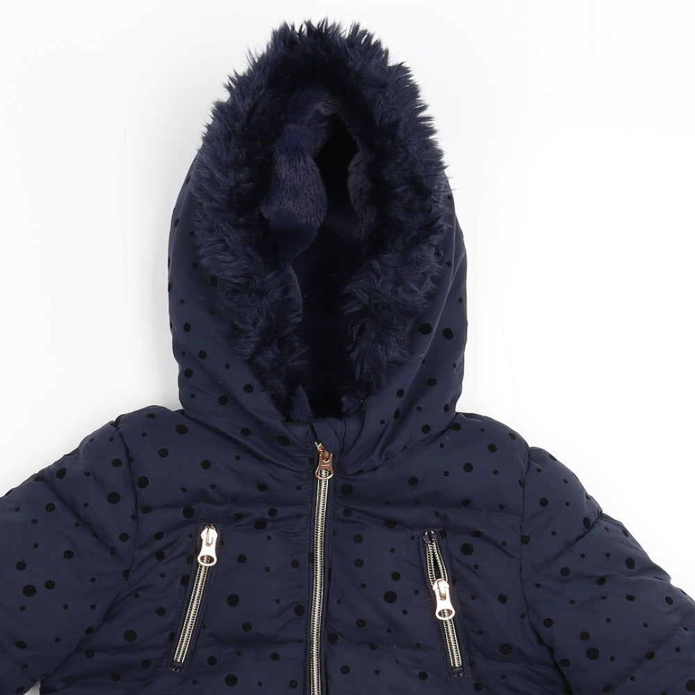 George Girls Blue   Puffer Jacket Jacket Size 3-4 Years