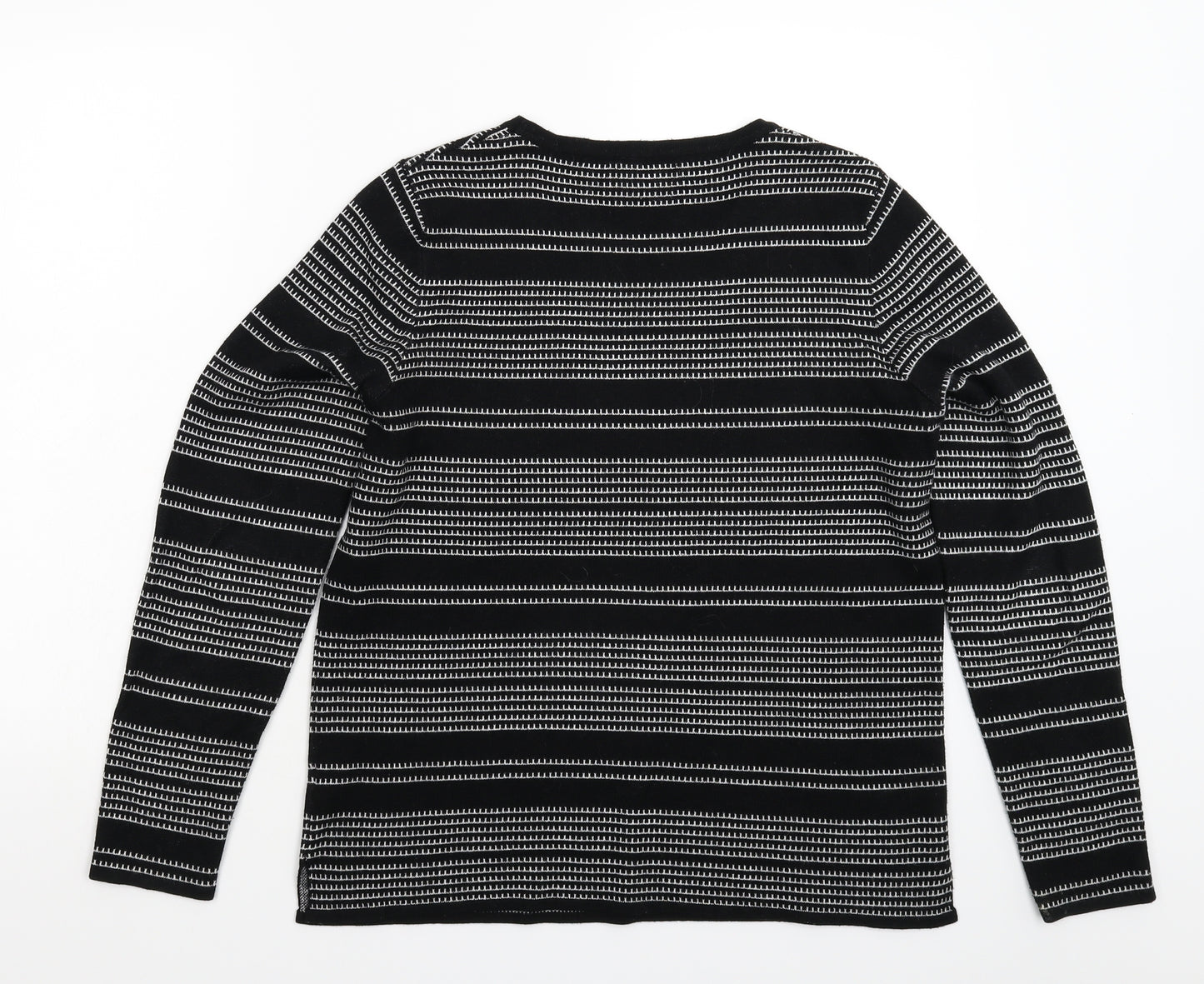 Papaya Womens Black Geometric Knit Pullover Jumper Size 14