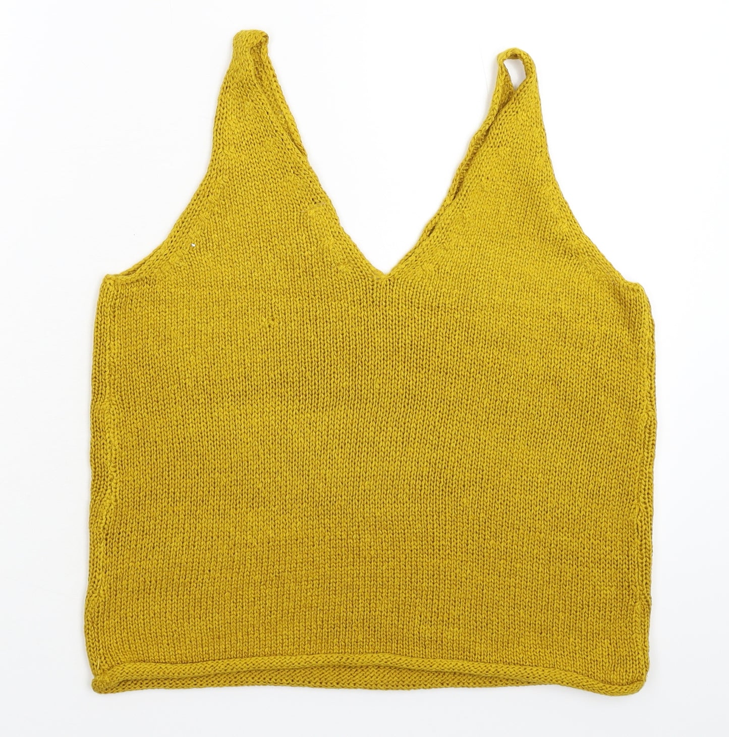 H&M Womens Yellow  Knit Pullover Jumper Size S