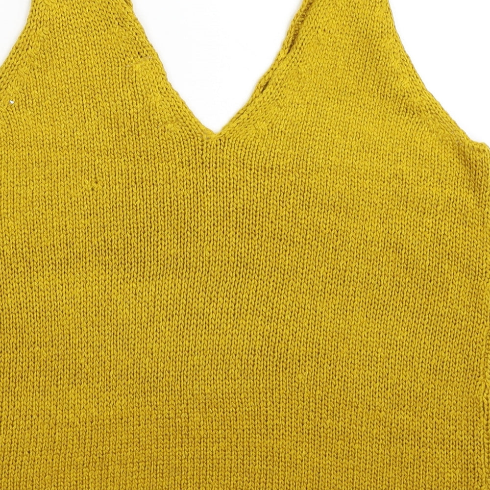 H&M Womens Yellow  Knit Pullover Jumper Size S
