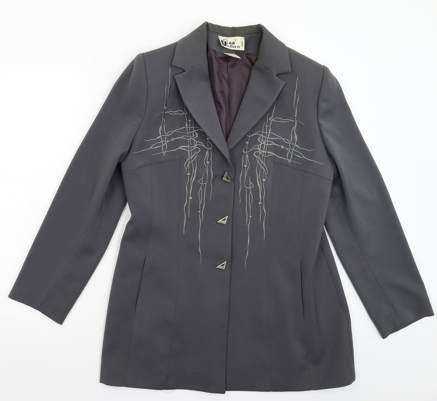 Delire Womens Grey   Jacket Suit Jacket Size L