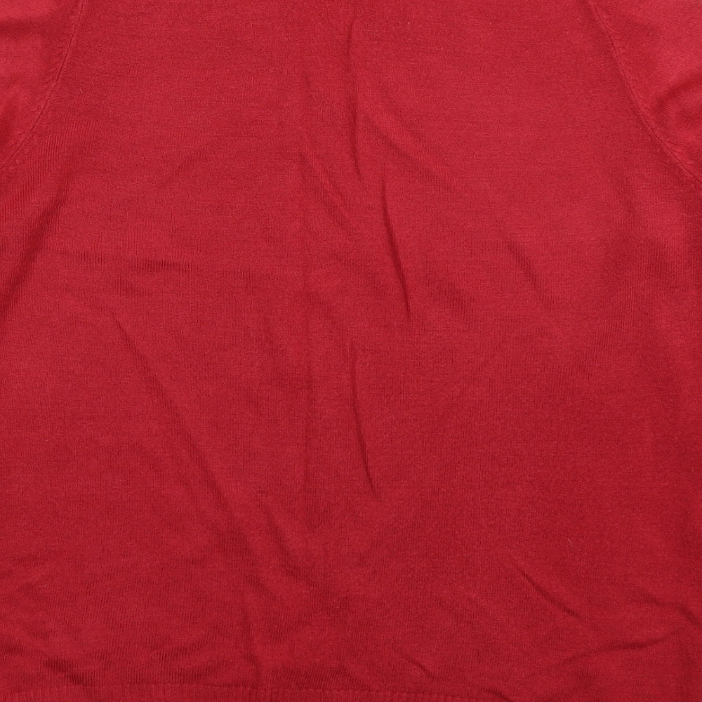 Marks and Spencer Womens Red  Knit Pullover Jumper Size 12  - Oversized