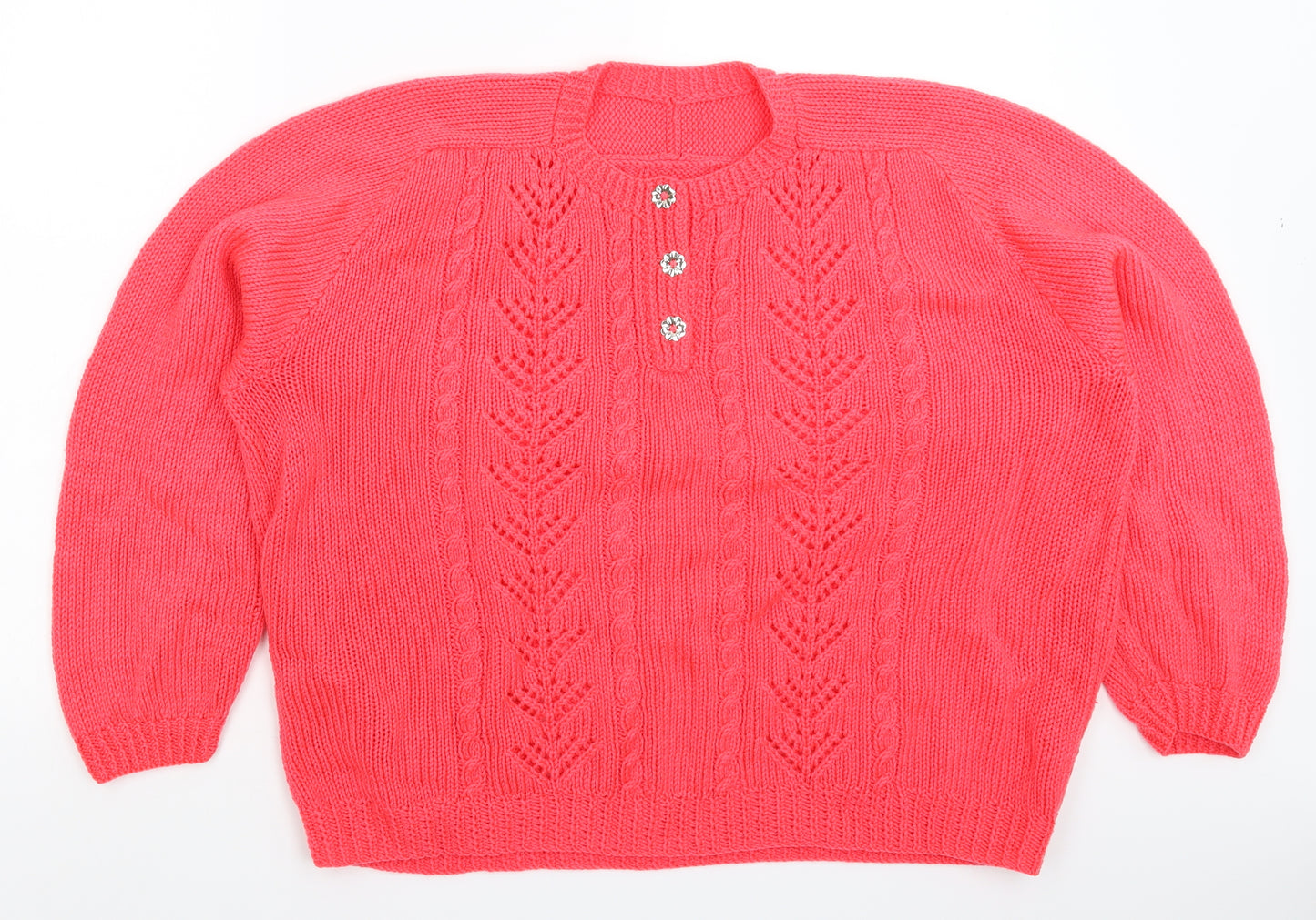 Preworn Womens Pink  Knit Cardigan Jumper Size 26