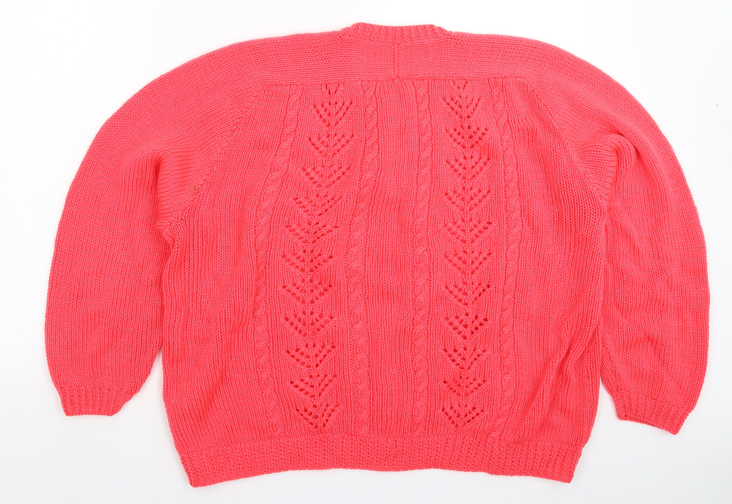 Preworn Womens Pink  Knit Cardigan Jumper Size 26