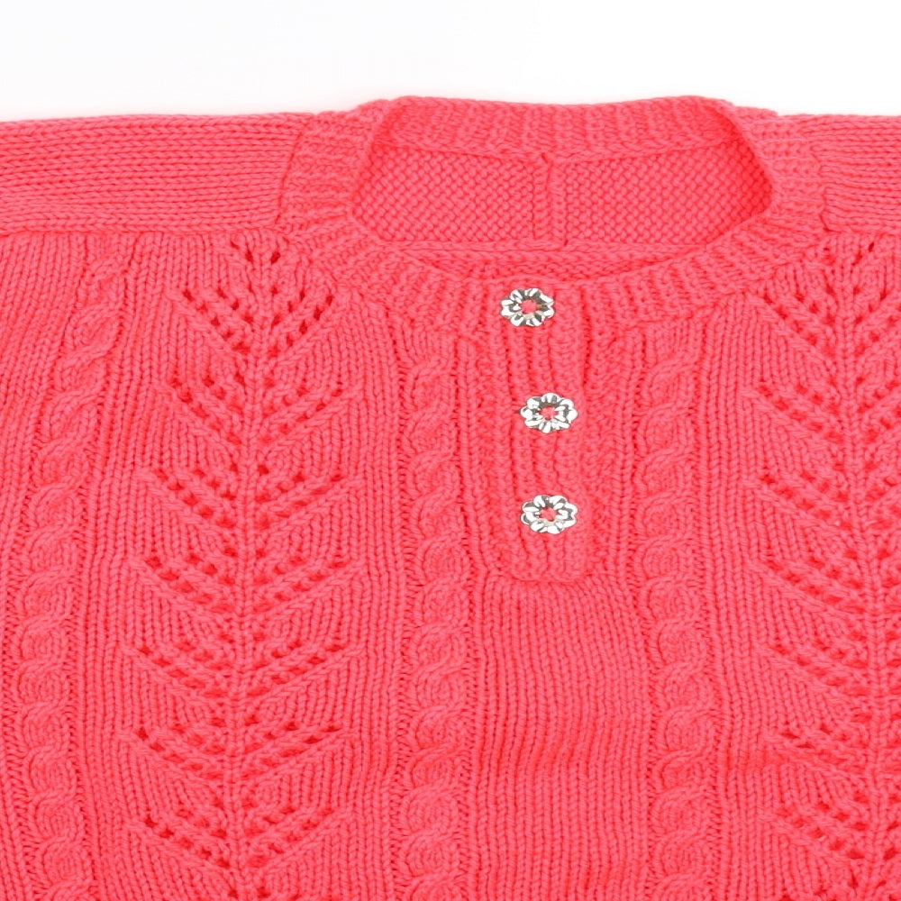 Preworn Womens Pink  Knit Cardigan Jumper Size 26