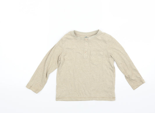 Front view of TU boys’ beige rayon pullover sweatshirt, size 2, years