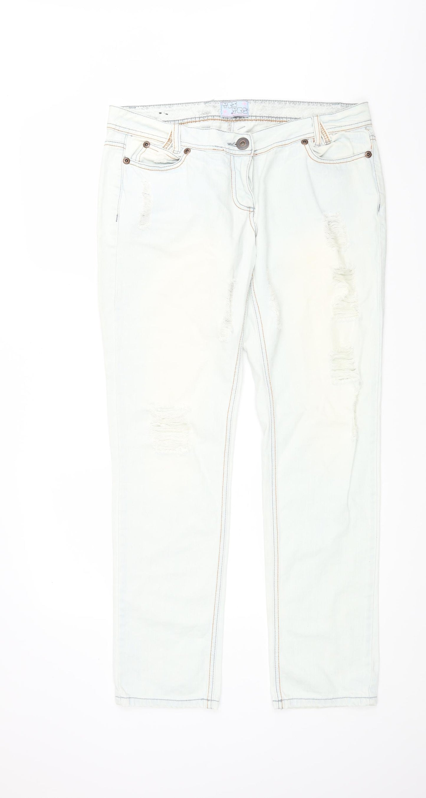 Yes Yes Womens Blue  Denim Straight Jeans Size 14 L29 in