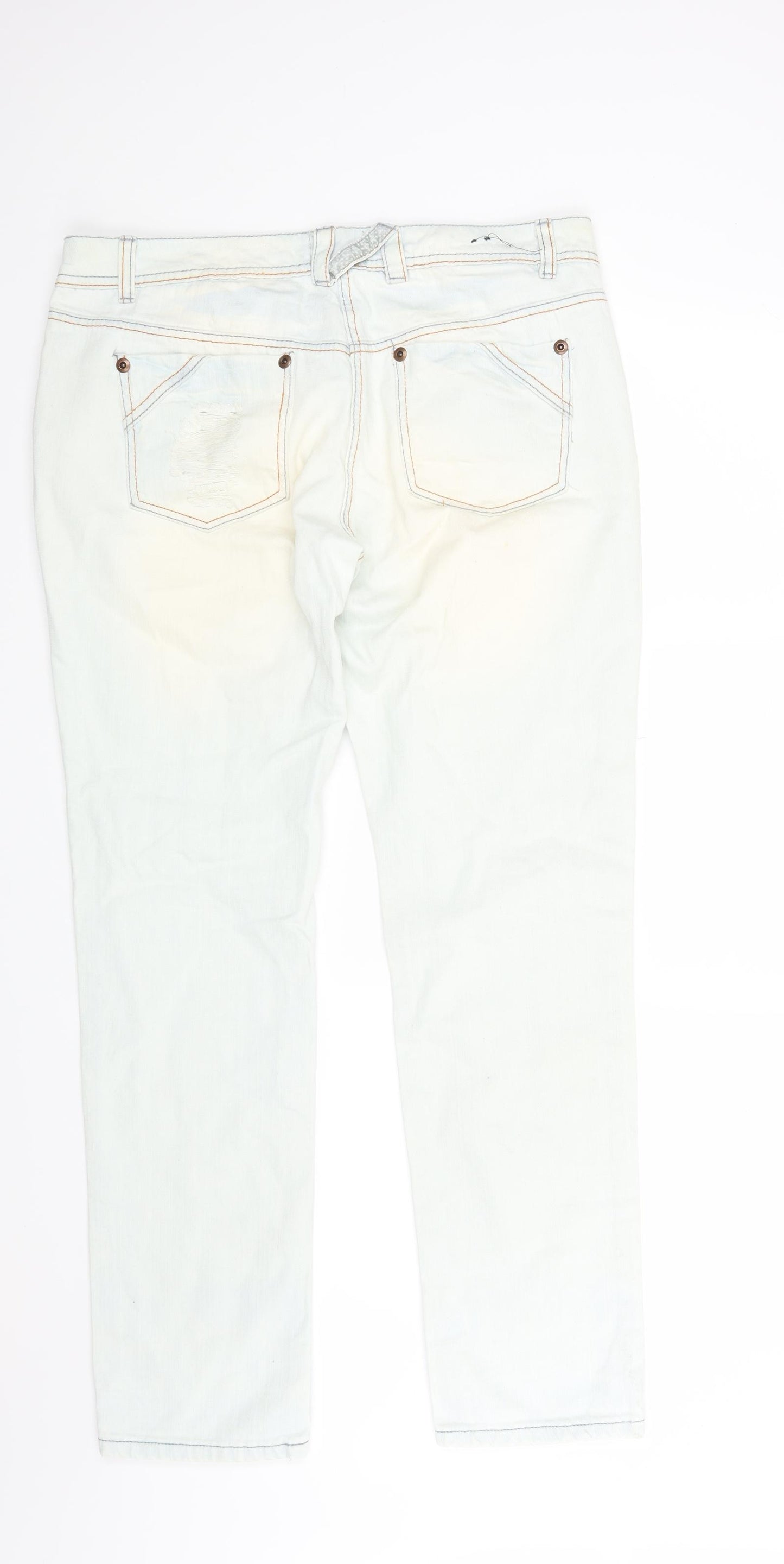 Yes Yes Womens Blue  Denim Straight Jeans Size 14 L29 in