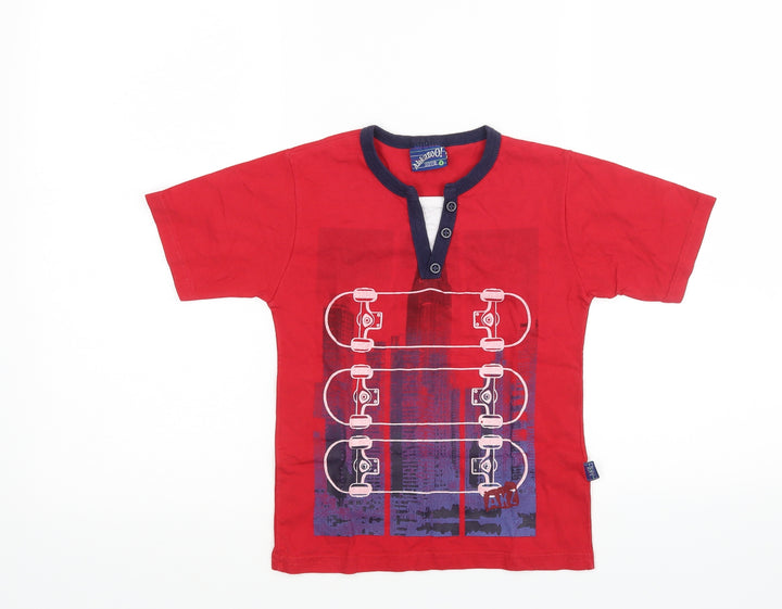 Alakazoo Boys Red Jersey Basic T-Shirt Size 4 Years - skateboard