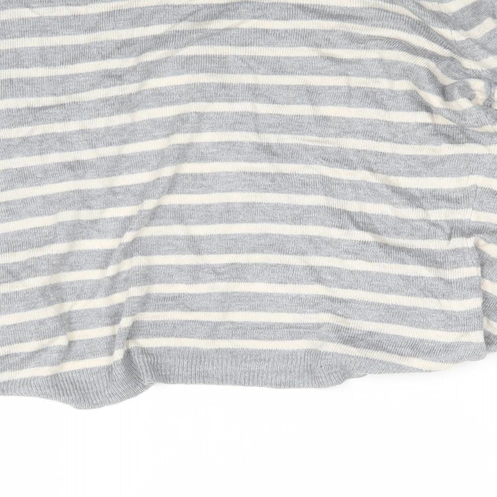 Atmosphere Womens Grey Striped Knit Cardigan Jumper Size 16