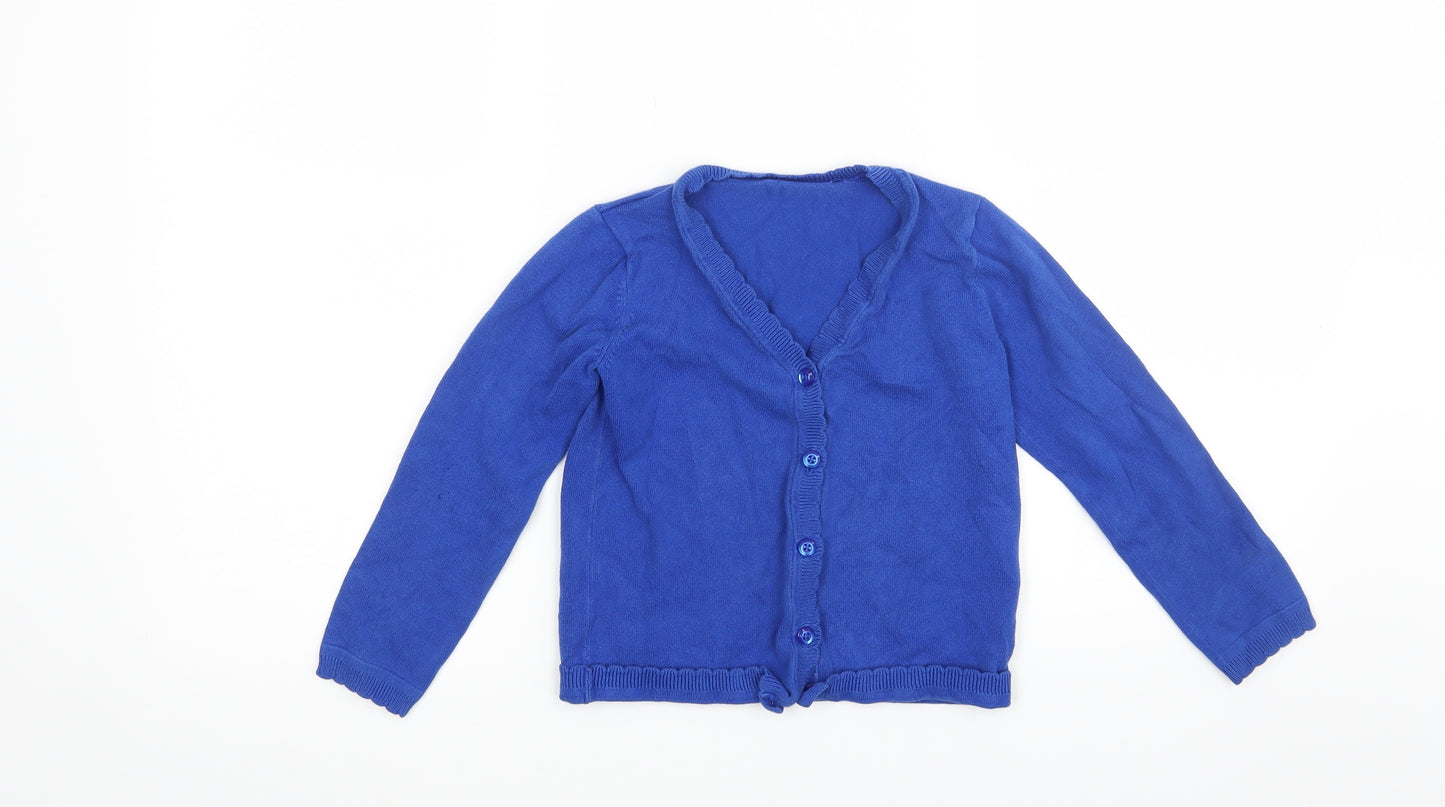 Matalan Girls Blue  Knit Cardigan Jumper Size 7 Years