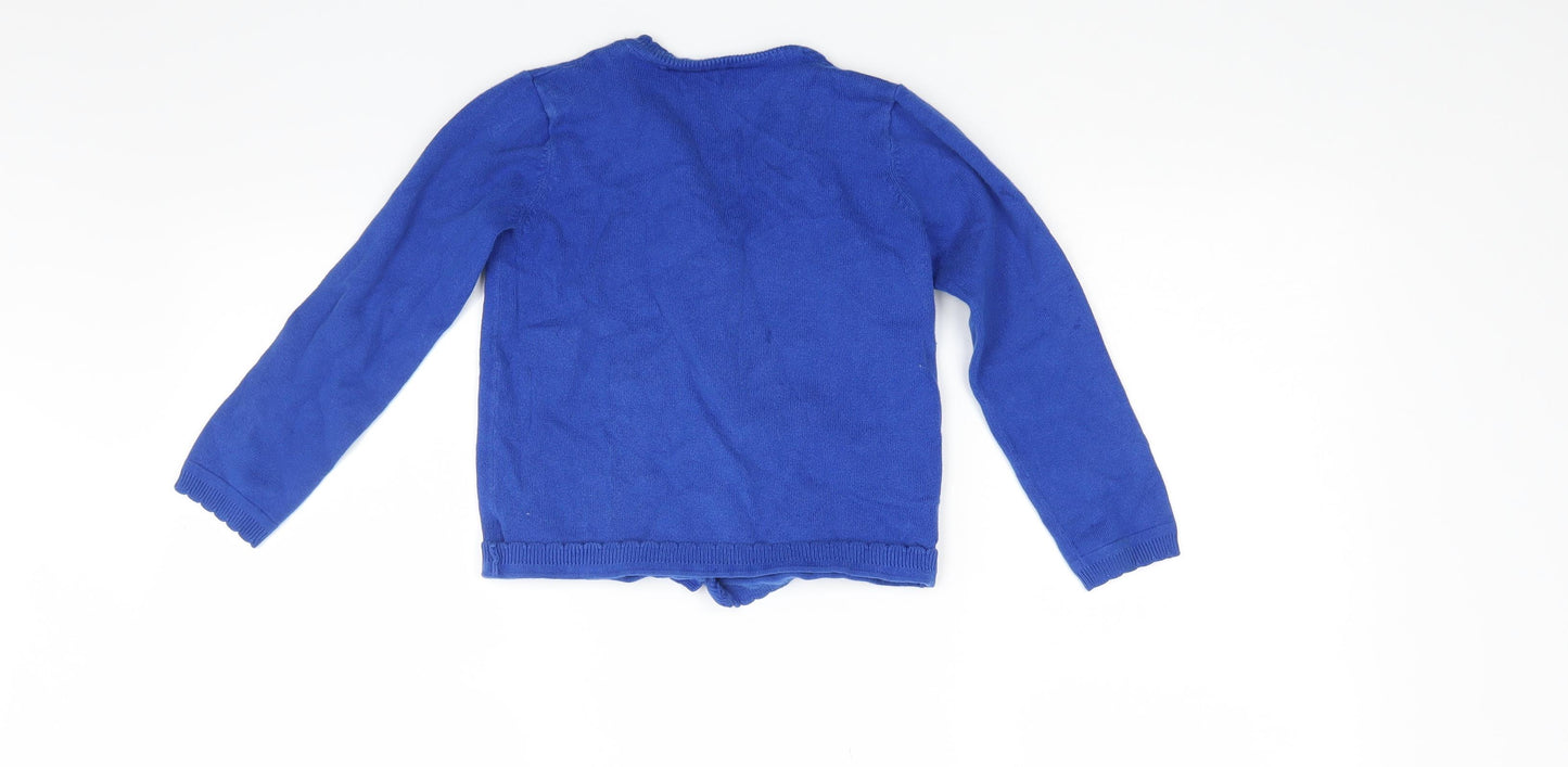 Matalan Girls Blue  Knit Cardigan Jumper Size 7 Years