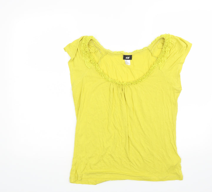 H&M Womens Yellow   Basic T-Shirt Size M