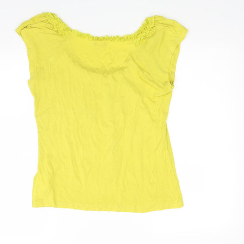 H&M Womens Yellow   Basic T-Shirt Size M