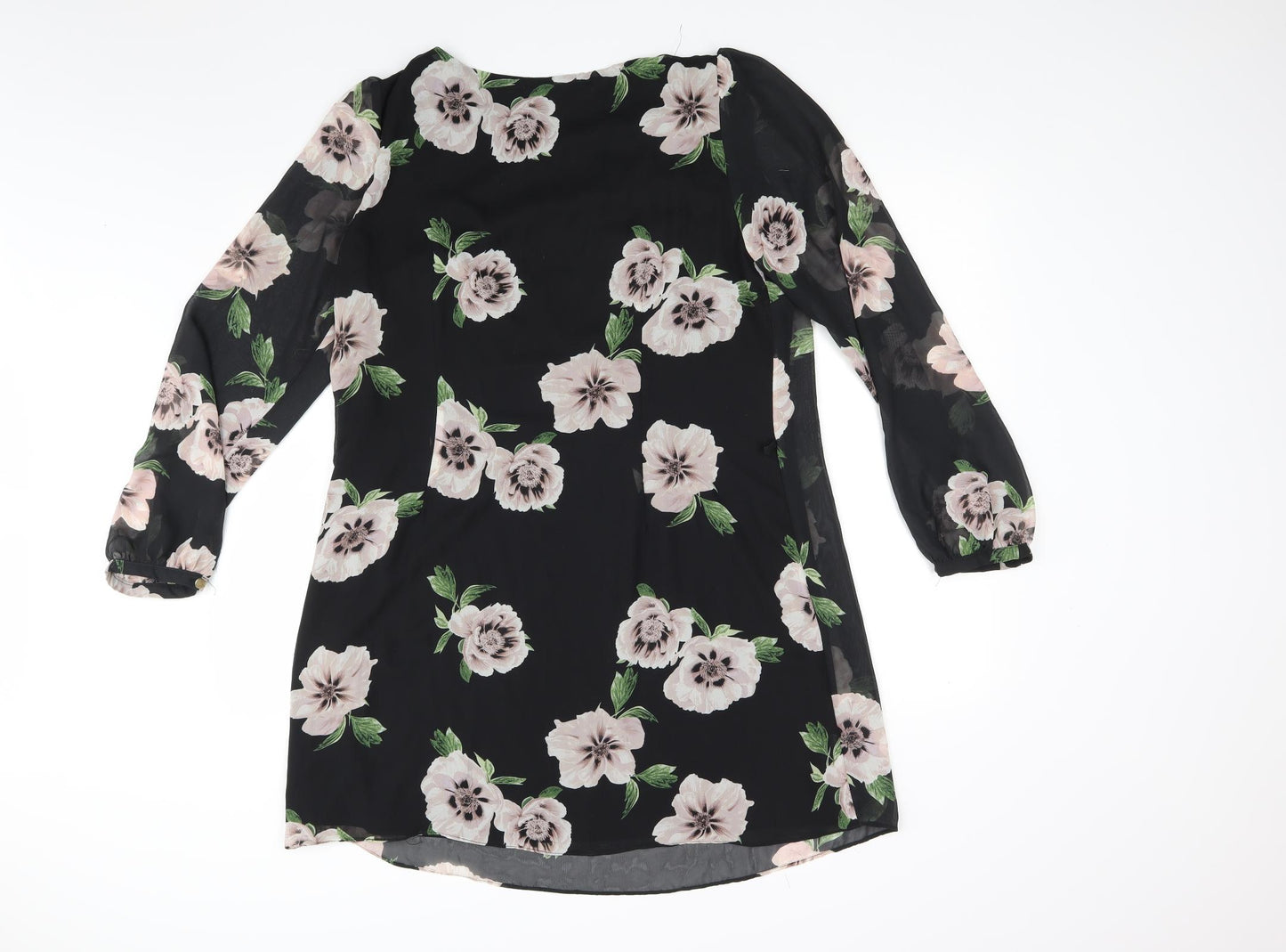 Atmosphere Womens Black Floral  A-Line  Size 16