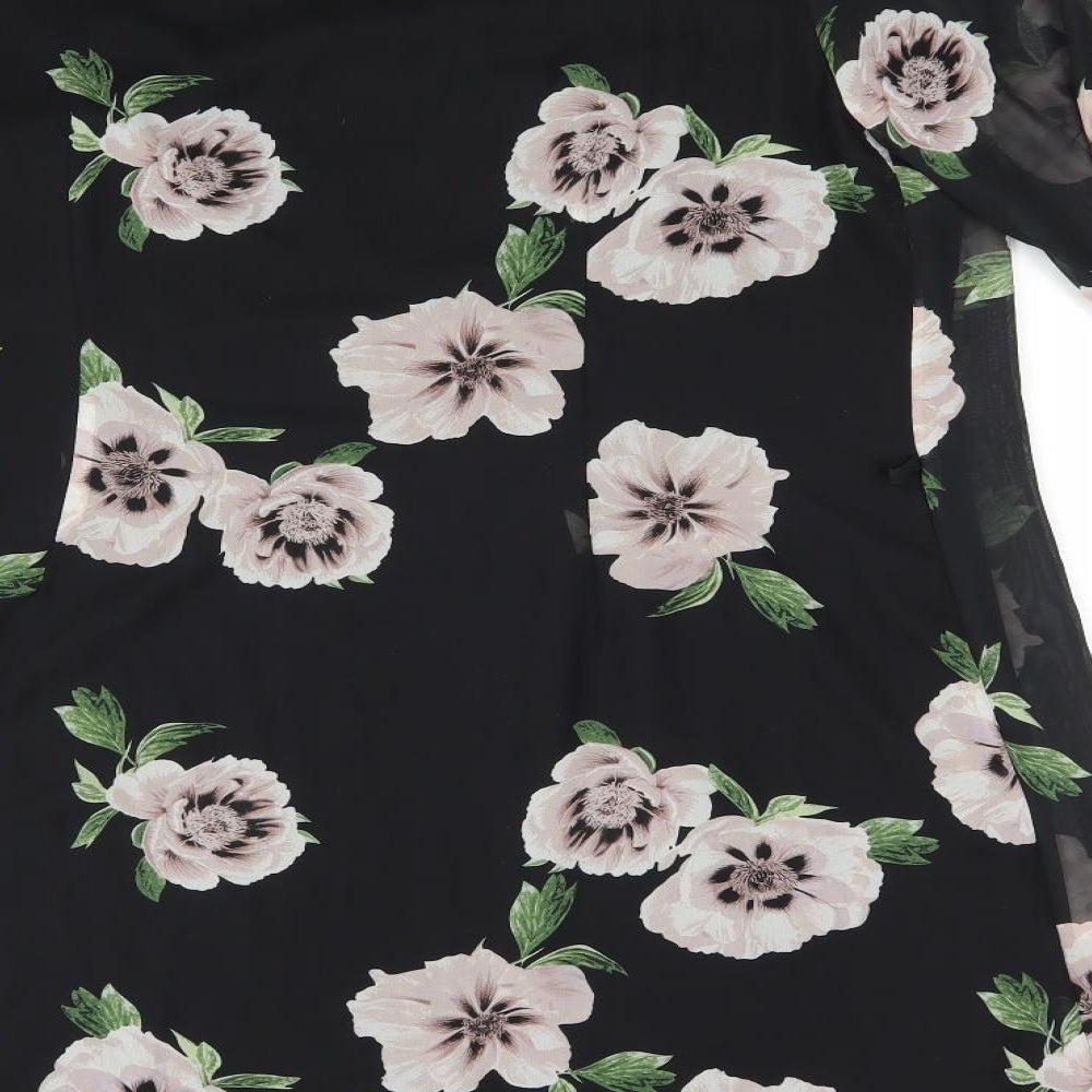 Atmosphere Womens Black Floral  A-Line  Size 16