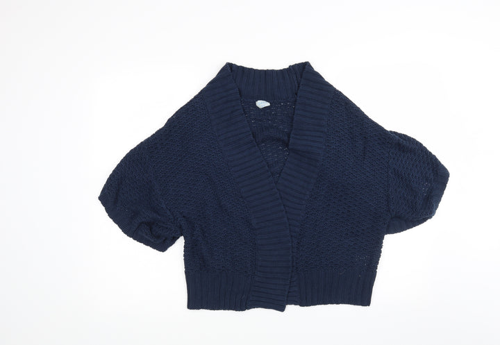 Oasis Womens Blue  Knit Wrap Jumper Size 10