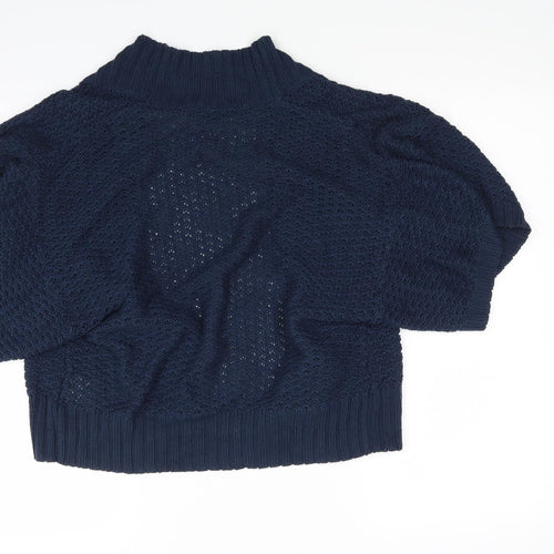 Oasis Womens Blue  Knit Wrap Jumper Size 10