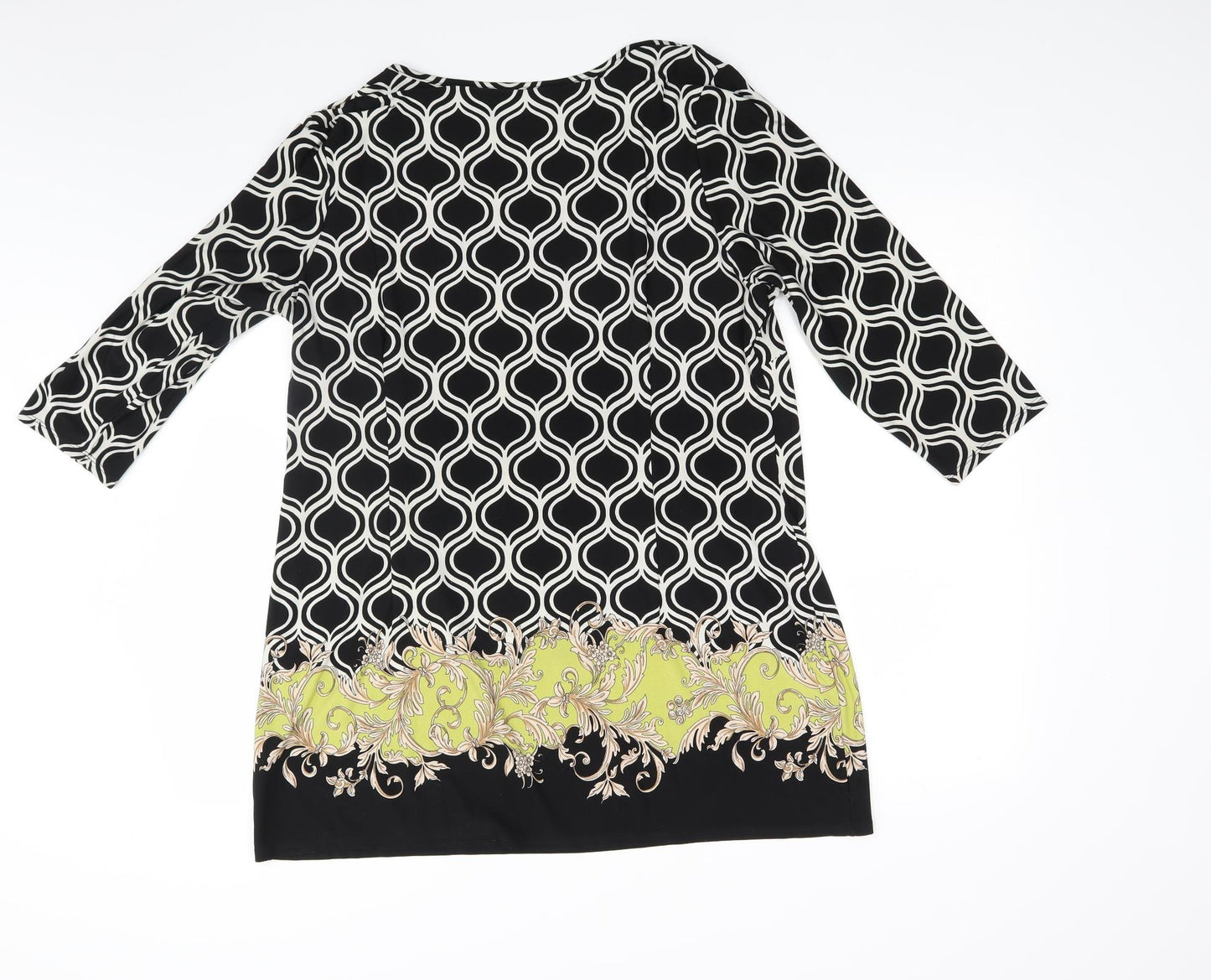 DAVID EMANUEL Womens Black Floral  A-Line  Size 18