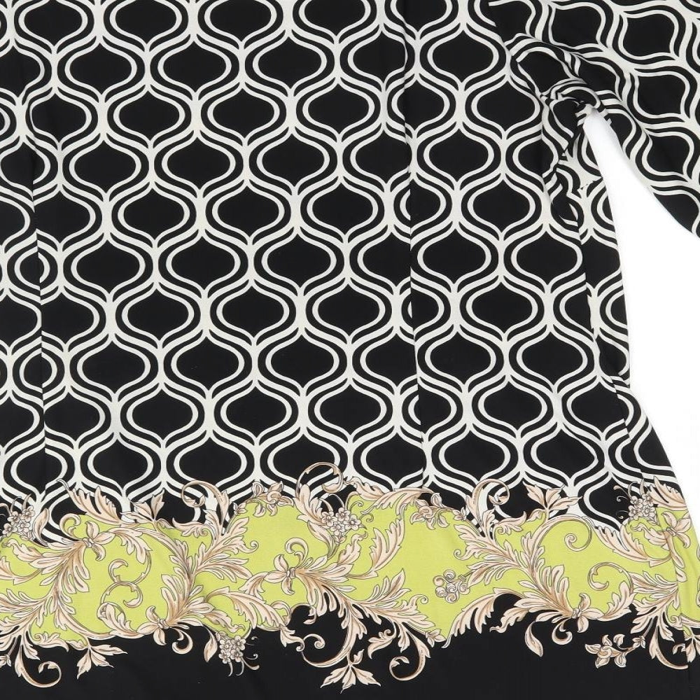 DAVID EMANUEL Womens Black Floral  A-Line  Size 18