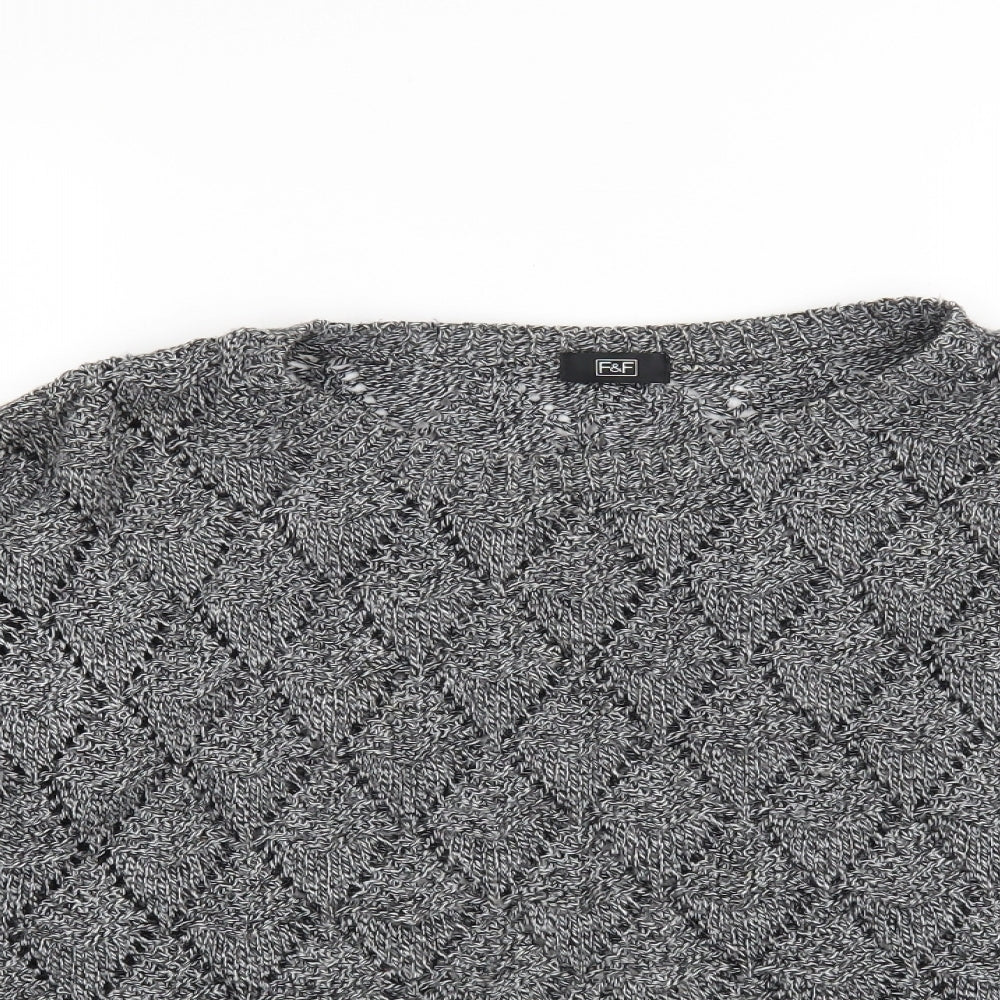 F&F Womens Grey  Knit Pullover Jumper Size 8
