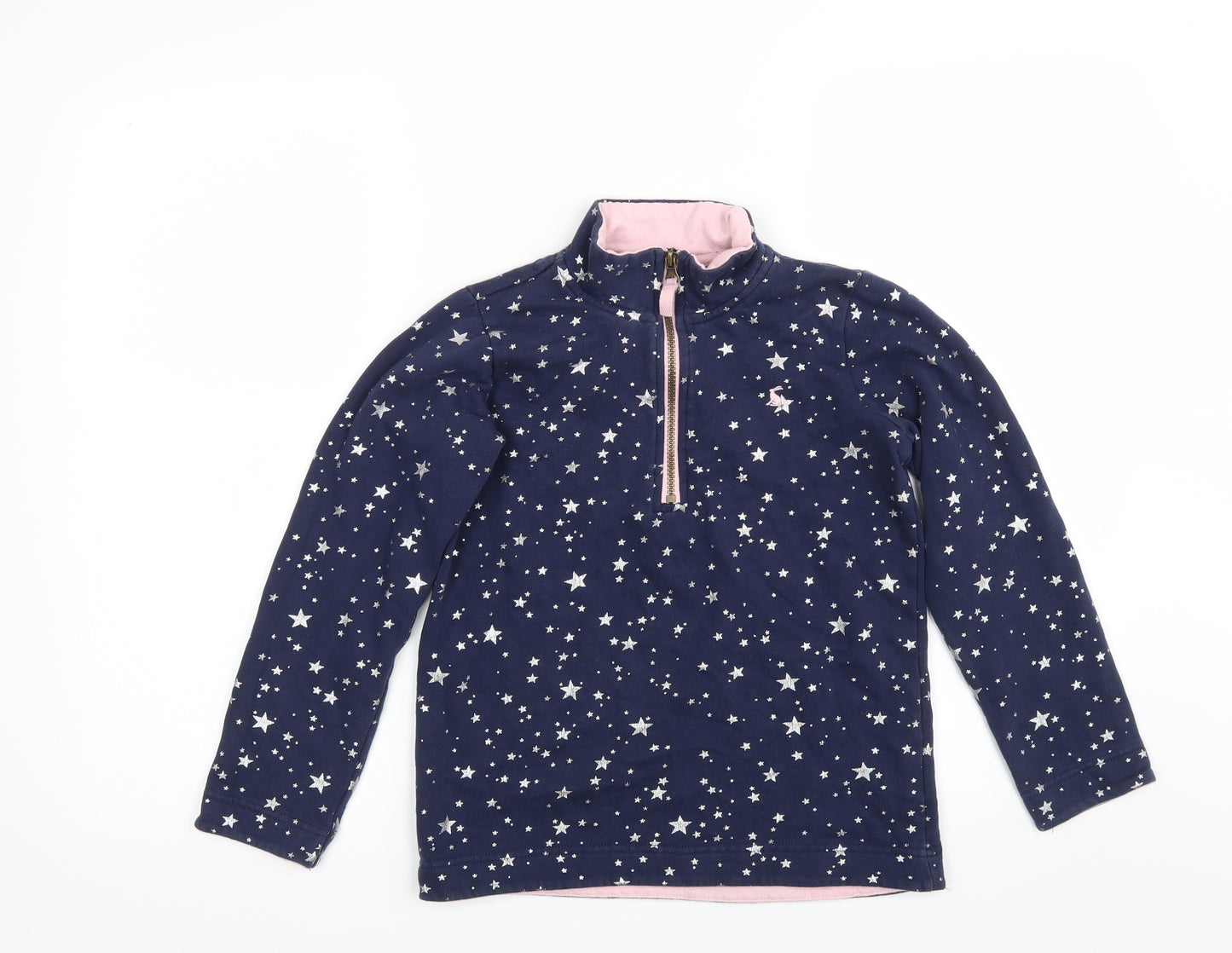 Joules Girls Blue   Henley Sweatshirt Size 9-10 Years  - star print