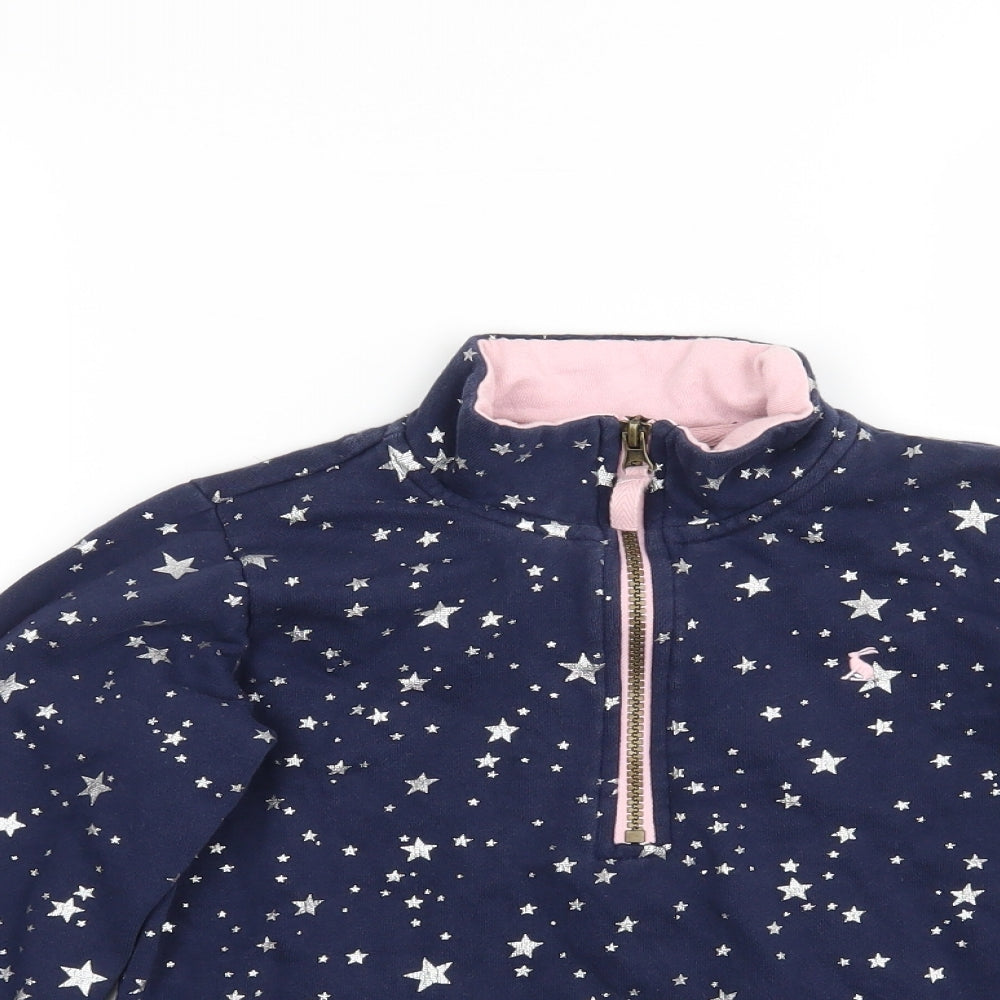 Joules Girls Blue   Henley Sweatshirt Size 9-10 Years  - star print