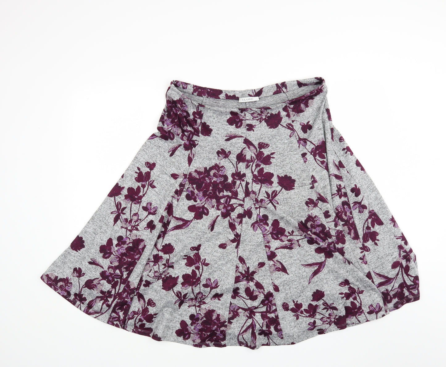 Marks and Spencer Womens Grey Floral  Flare Skirt Size 16