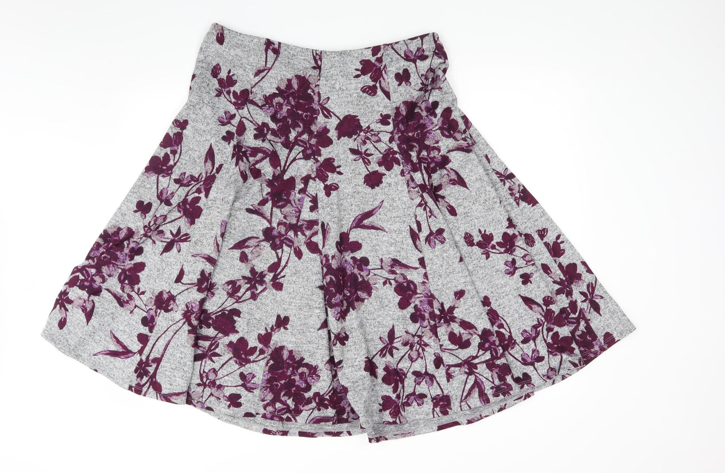 Marks and Spencer Womens Grey Floral  Flare Skirt Size 16