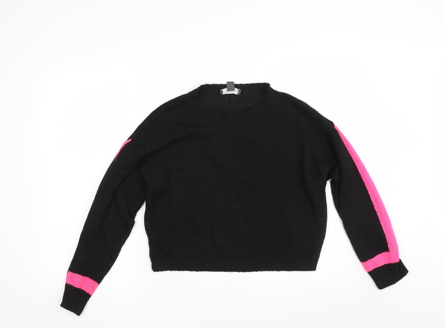 Primark Womens Black  Knit Pullover Jumper Size L  - Cropped