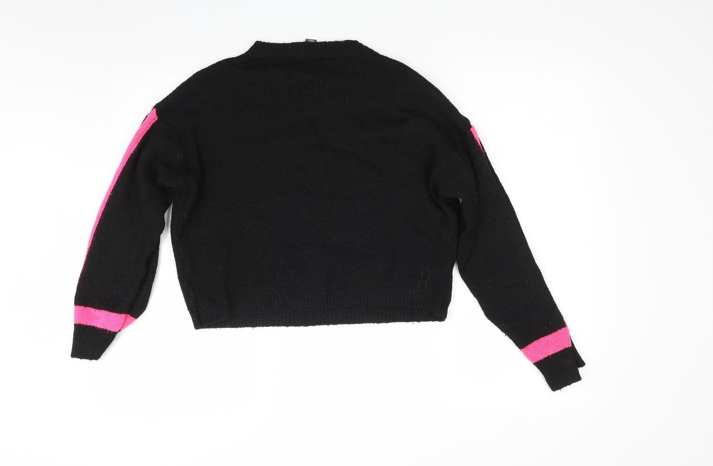 Primark Womens Black  Knit Pullover Jumper Size L  - Cropped