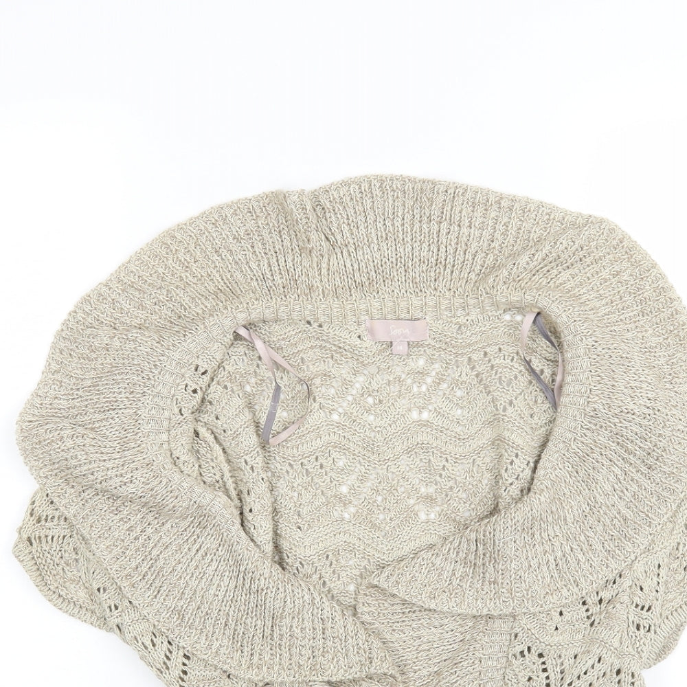 Soon Womens Beige   Wrap Jumper Size 14